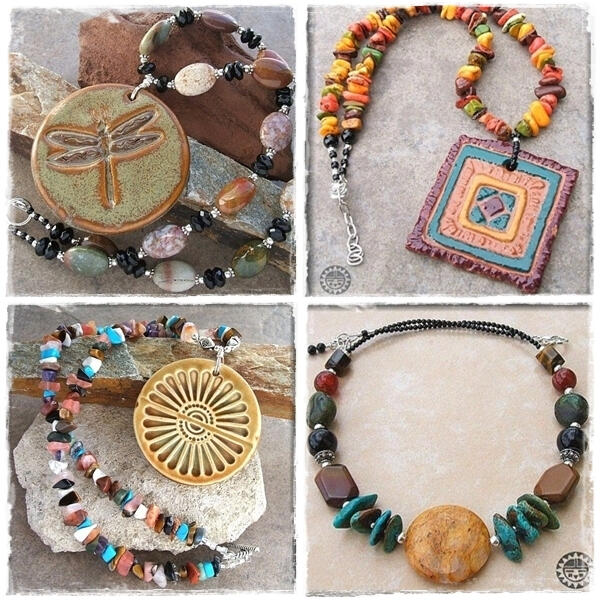 Gemstone And Pottery Necklaces By Kachina Designs Jewelry Handcrafted Gemstone And Pottery Necklaces By Kachina Designs