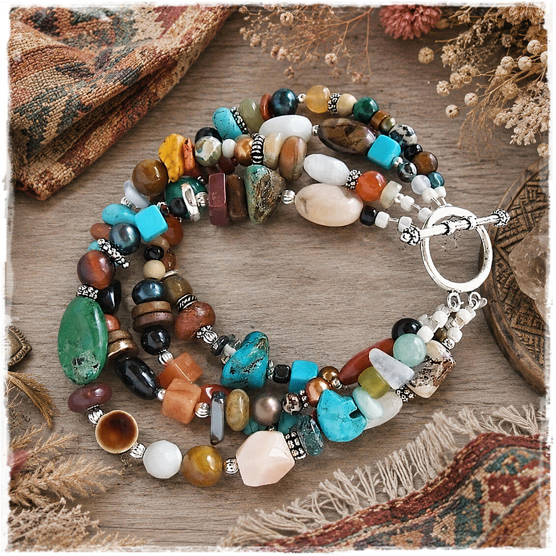 Multi Gemstone Bracelet By Kachina Designs Jewelry Multi Gemstone Handcrafted Bracelet By Kachina Designs