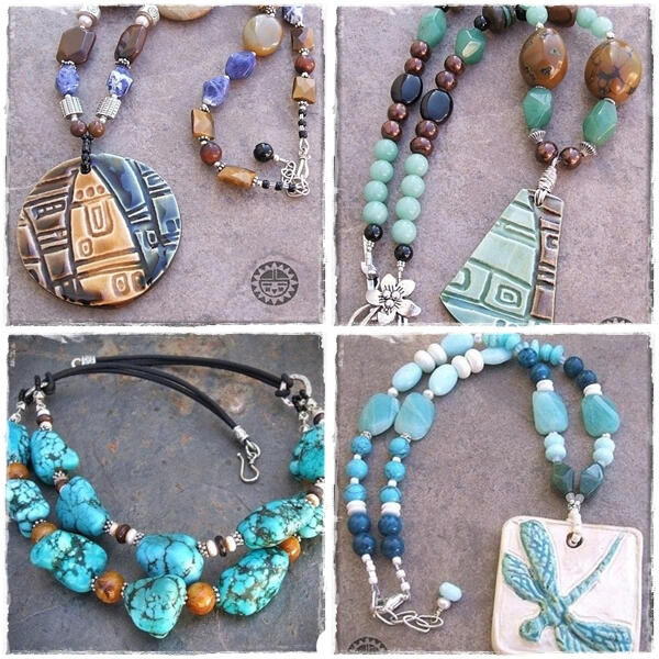 Turquoise, Gemstone, Pottery Necklaces By Kachina Designs Jewelry Turquoise, Gemstone, Pottery Necklaces By Kachina Designs